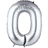 Цифры и числа Шар цифра "0", 66см Silver Италия 1207-3198
