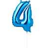 Цифры и числа Шар цифра "4", 40см Blue под воздух 1206-1130