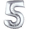 Цифры и числа Шар цифра "5", 66см Silver 1207-3203