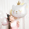 Шар фигура Кошечка в короне белая