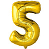 Цифры и числа Шар цифра 5 Металлик Золото 66см 1207-4786