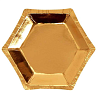 Золотая Тарелки мини шестигранные золотые, 8 шт 1502-5058