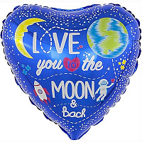 Открытый космос Шарик 45см LOVE YOU TO THE MOON & BACK 1202-3130
