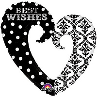 Черная Шар фигура Best wishes Сердце Вензель 1207-2870
