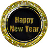 Новый год Тарелка HNY Ретро 23см 8шт 1502-3396