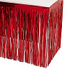  Юбка для стола фольгированная красная 1502-3408