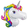 Единорог Шар фигура Голова Единорога радужная 1207-4987
