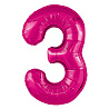 Цифры и числа Шар цифра "3", 101см Металлик Fuchsia 1207-5118