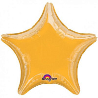 Желтая Шарик 19" звезда металлик Yellow 1204-0052