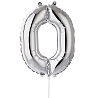 Цифры и числа Шар цифра "0", 40см Silver под воздух 1206-1108