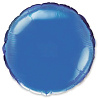  Шарик 9" круг металлик Blue 1204-0163