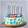 Свечи для торта Черные блеск 13,5см 24шт