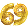 Цифры и числа Шарик цифра "6" или "9", Gold 81см 1207-4244