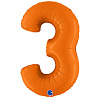 Цифры и числа Шар цифра "3", 101см Пастель Orange 1207-5384
