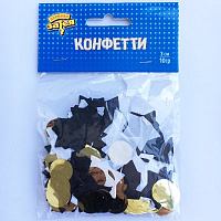 Голливуд Конфетти Звезды тишью Черные/Золото 10гр 1501-4094