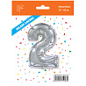 Шарик цифра "2", Silver 81см