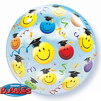 Яркий Выпускной Шар BUBBLE 56см Улыбка Выпускник 1202-2156