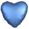 Синяя Шар сердце 45см Сатин Azure 1204-0837