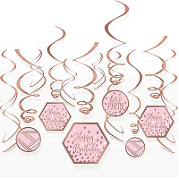 Конфетти Party Розовый Спирали HB RoseGold Blush 60см 12шт 1501-5381