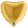 Золотая Г Б/РИС СЕРДЦЕ 9" Металлик Gold 5 1204-1471