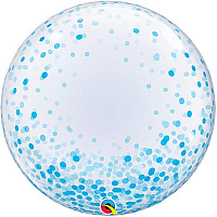 Голубая Шар BUBBLE DECO 61см Конфетти голубое 1202-2750