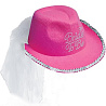  Шляпа розовая с фатой Девичник 2001-2207