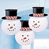 Новогодний снеговик Фонарики бумажные Снеговик в шляпе, 3 шт 1410-0613