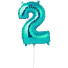 Цифры и числа Шар цифра "2" 40см Turquoise под воздух 1206-1223