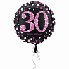 Юбилей Шар 45см HB Sparkling Birthday 30 pink 1202-2721