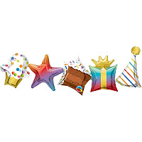 Happy Birthday Шар ФИГУРА Гирлянда праздничн Радуга 2шт 1207-4537