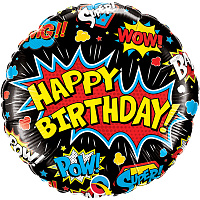 Граффити Шарик 45см H.Birthday Граффити на черном 1202-2967