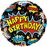 Граффити Шарик 45см H.Birthday Граффити на черном 1202-2967