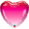 Розовая Шар 45 см Сердце омбре красно-розовое 1204-1150
