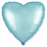 Голубая Шарик Сердце 45см Сатин Blue 1204-0953