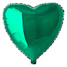 Зеленая Шарик Сердце 32", Green 1204-0125