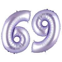 Цифры и числа Шар цифра "6 или 9", 102см Сатин Lilac 1207-5747