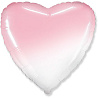 Розовая Шарик Сердце бис 45см Градиент розовый 1204-1001