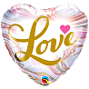 Я тебя люблю! Шарик 45см Сердце LOVE мрамор агат фэшн 1202-3838