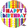 Happy Birthday Шар 21" HB Узор Треугольники разноцв 1202-2396