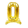  Шар ЦИФРА 0 32" Gold на подставке 1207-3934