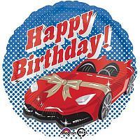 Техника Шар 45см Happy Birthday Спорткар 1202-2154