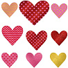Валентинов День Баннер-комплект Сердце блеск, 9 штук 1505-1312