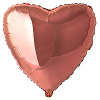 Розовое Золото Шарик без рисунка 9" сердце Rose Gold 1204-1160