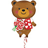  Шар фигура Медведь с розой 1207-2075