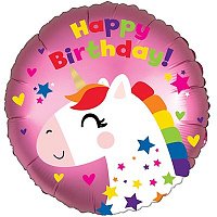 Единорог Шар  45см H.Birthday Единорог сатин 1202-3487