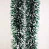 Новый год Мишура Зеленая белые кончики 10х280см 2008-5885