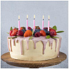 Свечи для торта с розовым пламенем 6шт