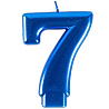 Синяя Свеча -цифра "7" Синяя, 8 см 1502-6111