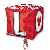 Я тебя люблю! Шар 3D КУБ 15" L-O-V-E 1209-0165