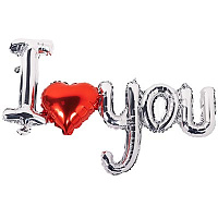 Я тебя люблю! Шар надпись I love you сердце 1207-5081